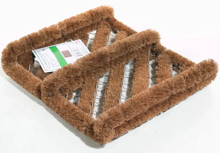 12" X 14" Brown Coir Geometric Outdoor Boot Scraper
