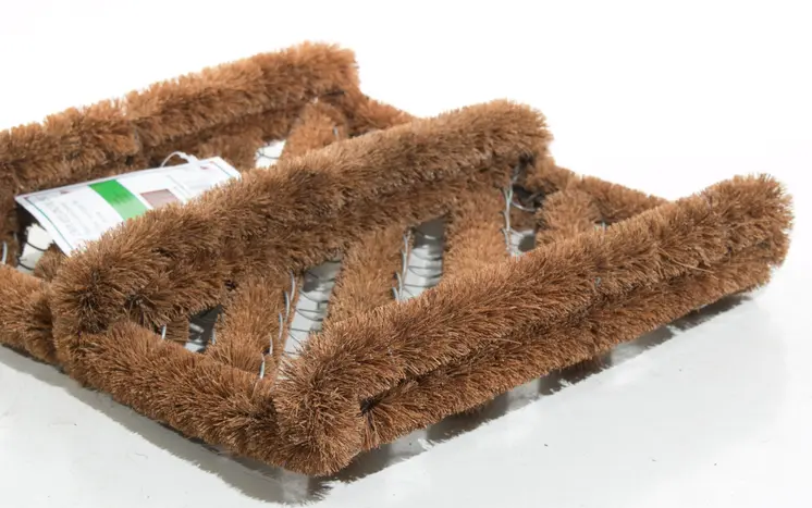 12" X 14" Brown Coir Geometric Outdoor Boot Scraper
