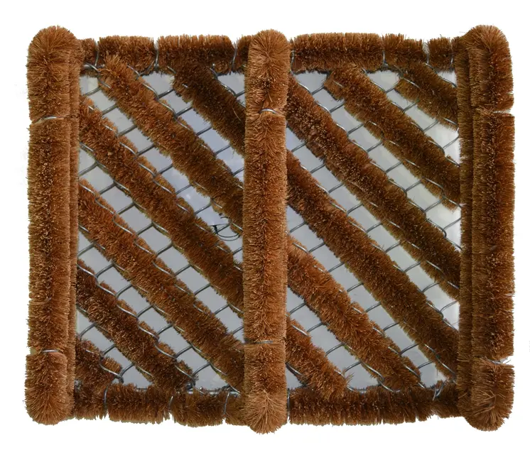 12" X 14" Brown Coir Geometric Outdoor Boot Scraper
