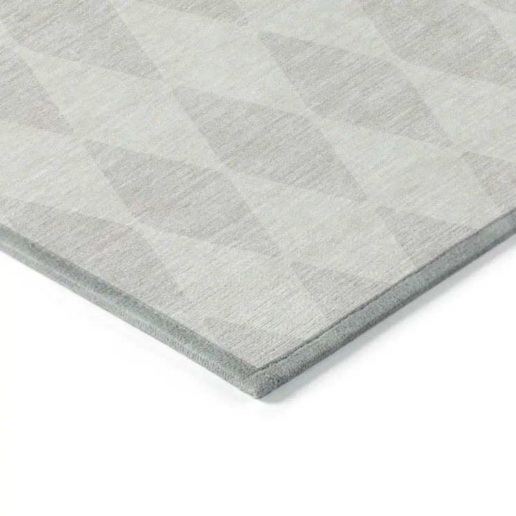 3' X 5' Ivory And Beige Geometric Washable Indoor Outdoor Area Rug