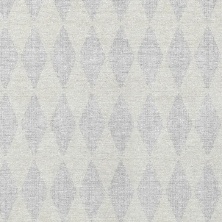 5' X 8' Silver And Ivory Geometric Washable Indoor Outdoor Area Rug