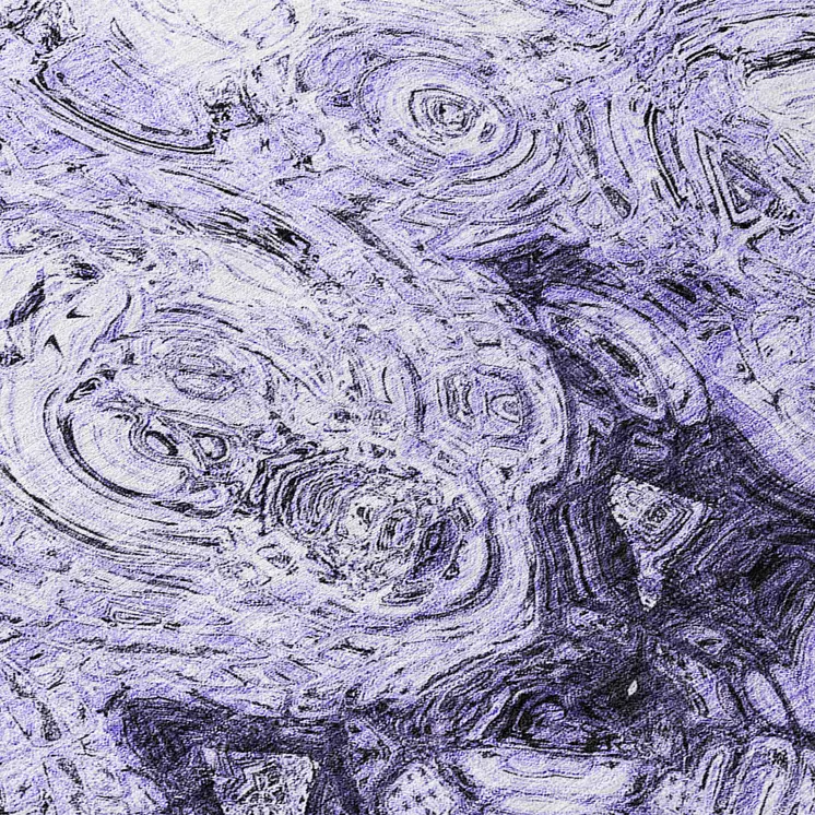 8' Purple And Lavender Round Abstract Washable Indoor Outdoor Area Rug