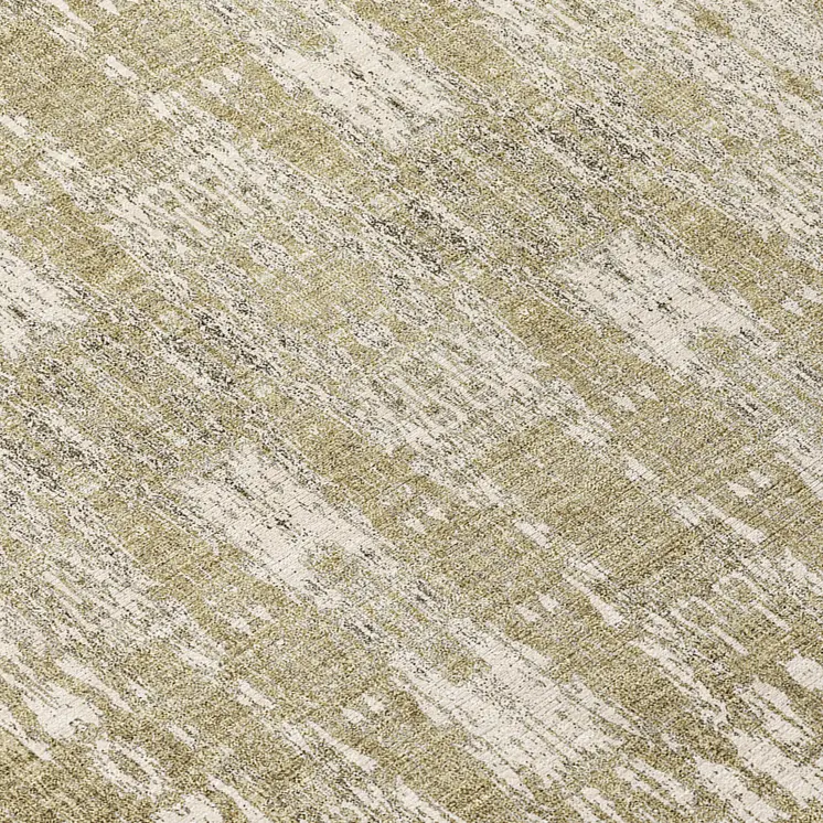 8' Beige Ivory And Tan Round Moroccan Washable Indoor Outdoor Area Rug