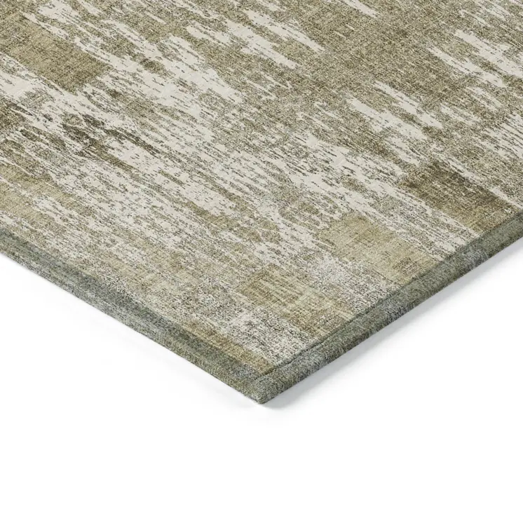 9' X 12' Beige Ivory And Tan Moroccan Washable Indoor Outdoor Area Rug