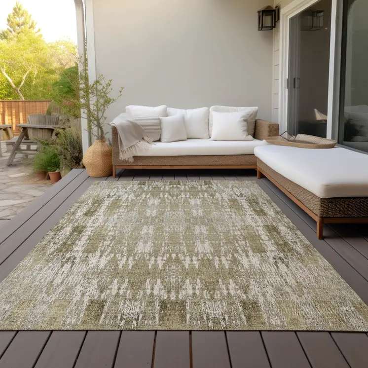 9' X 12' Beige Ivory And Tan Moroccan Washable Indoor Outdoor Area Rug
