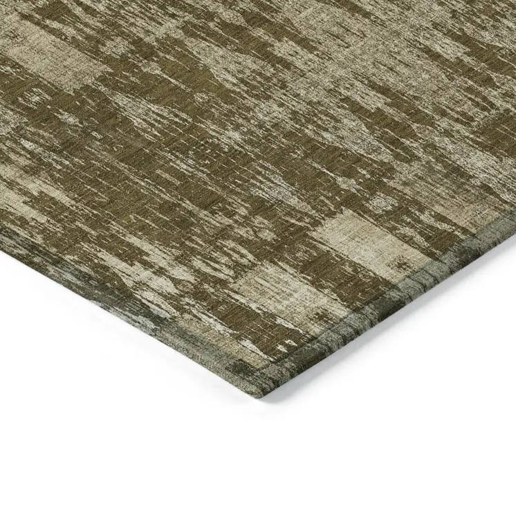 3' X 5' Chocolate Taupe And Beige Moroccan Washable Indoor Outdoor Area Rug