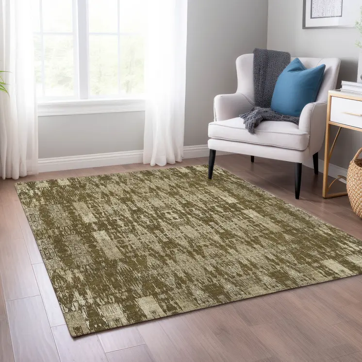 3' X 5' Chocolate Taupe And Beige Moroccan Washable Indoor Outdoor Area Rug