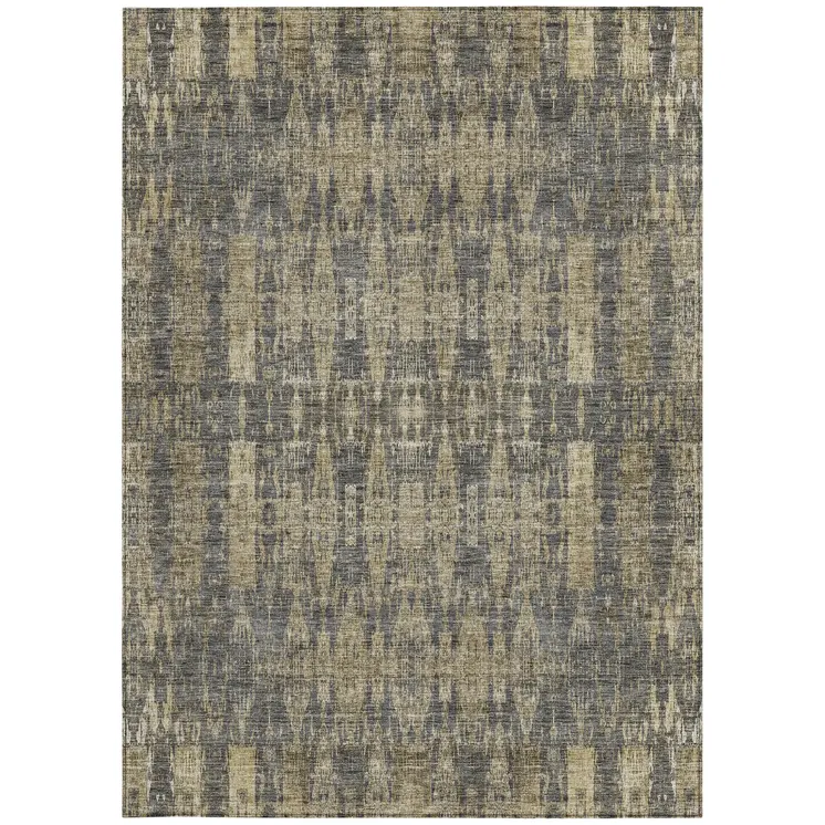 3' X 5' Gray Taupe And Beige Moroccan Washable Indoor Outdoor Area Rug