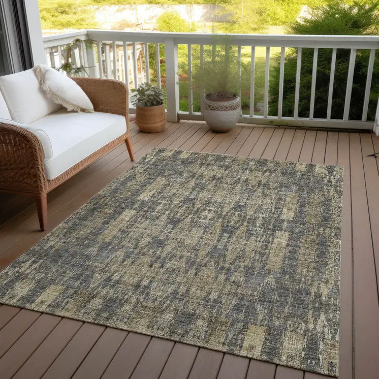 3' X 5' Gray Taupe And Beige Moroccan Washable Indoor Outdoor Area Rug