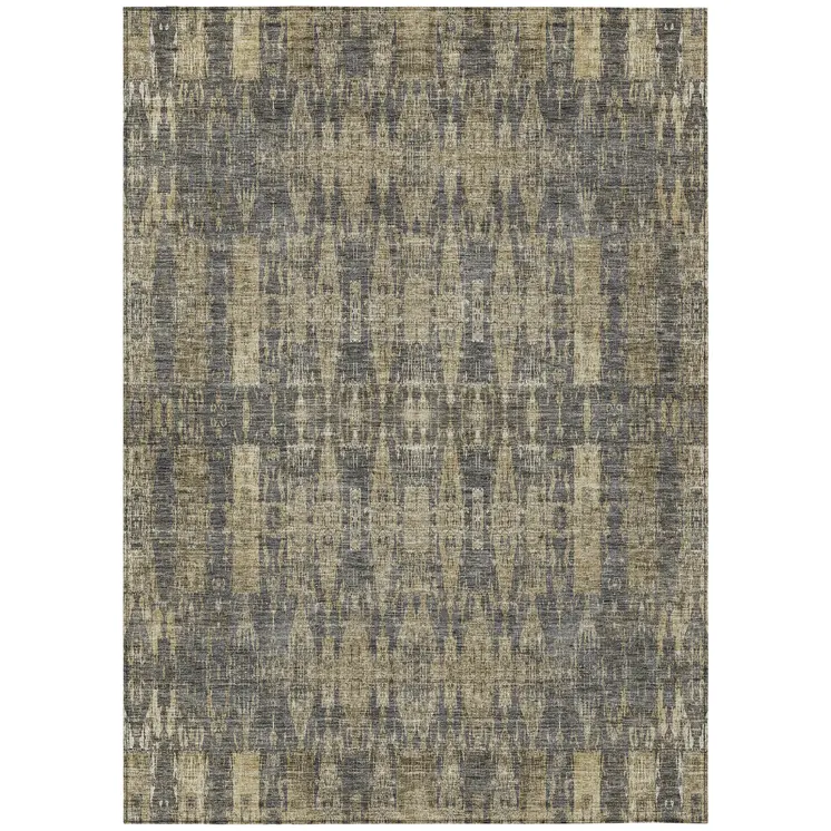 3' X 5' Gray Taupe And Beige Moroccan Washable Indoor Outdoor Area Rug