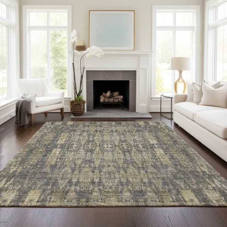 3' X 5' Gray Taupe And Beige Moroccan Washable Indoor Outdoor Area Rug