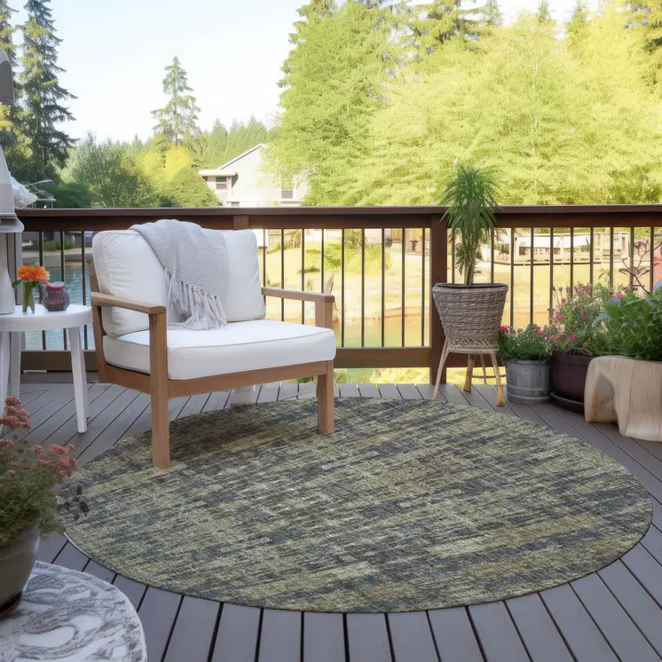 8' Gray Taupe And Beige Round Moroccan Washable Indoor Outdoor Area Rug