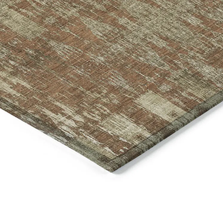 3' X 5' Orange Taupe And Beige Moroccan Washable Indoor Outdoor Area Rug