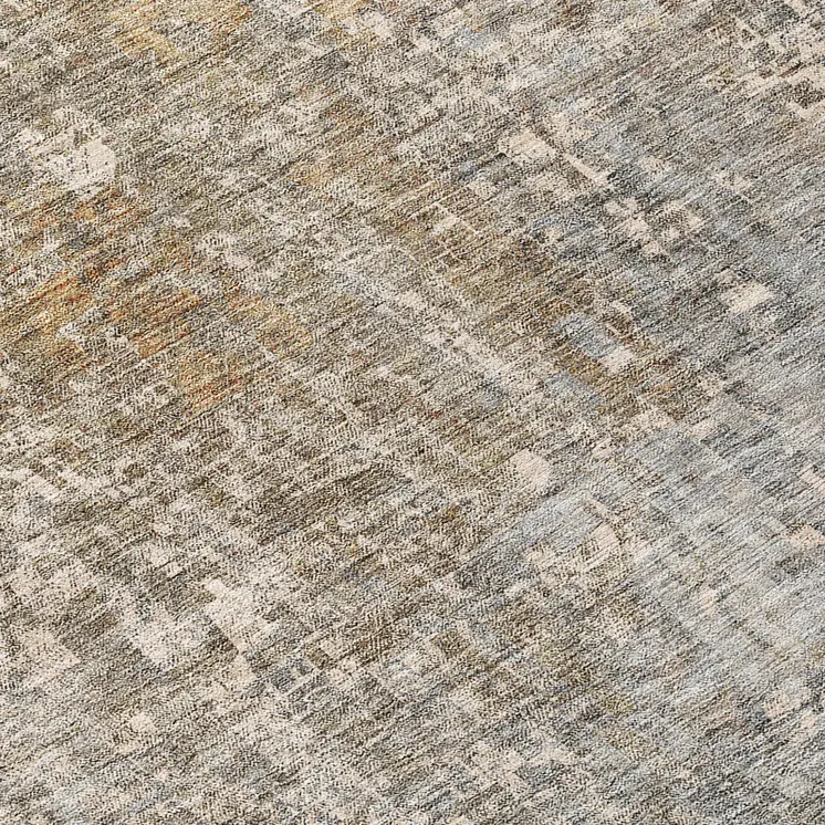 8' Beige Gray And Taupe Round Abstract Washable Indoor Outdoor Area Rug