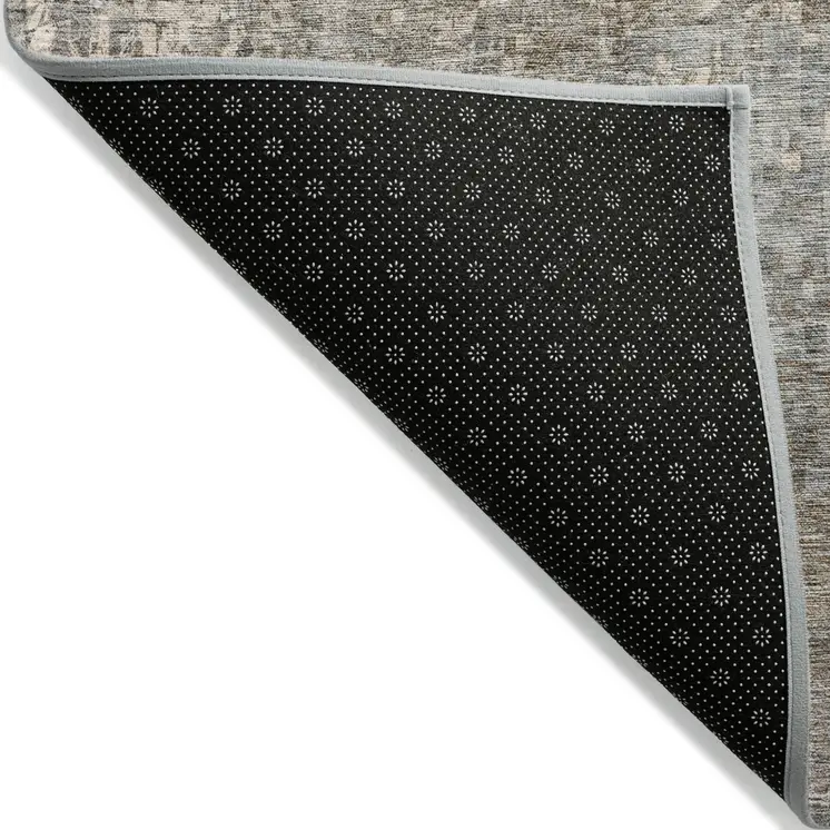 8' X 10' Beige Gray And Taupe Abstract Washable Indoor Outdoor Area Rug