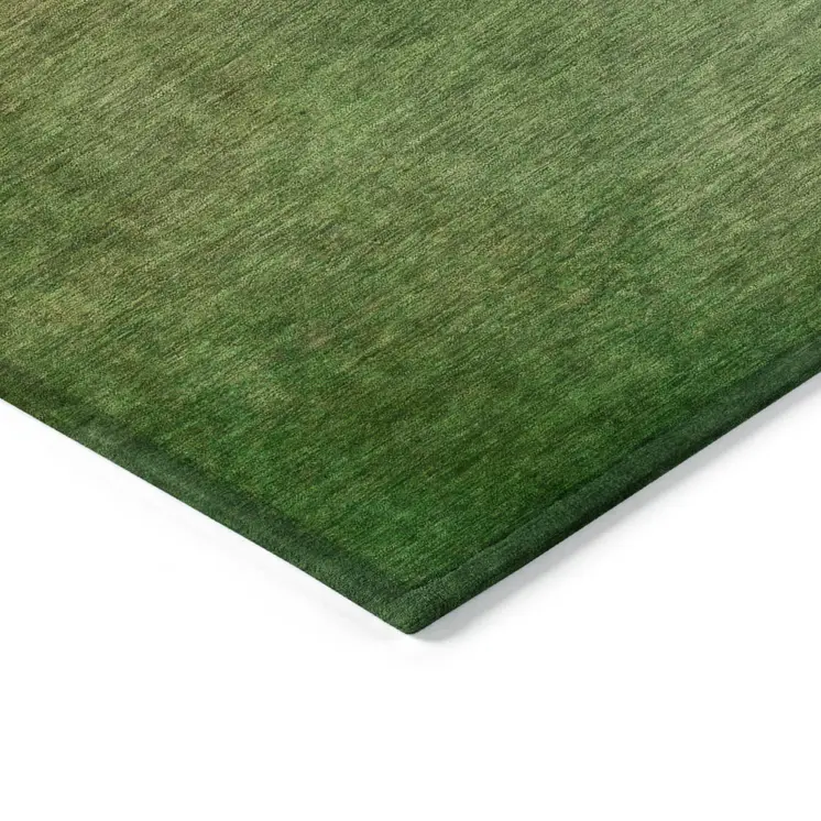 10' X 14' Blush Taupe And Green Ombre Washable Indoor Outdoor Area Rug