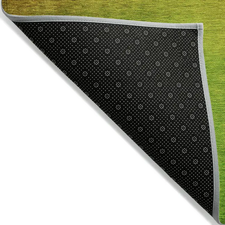 8' X 10' Terra Cotta Gold And Green Ombre Washable Indoor Outdoor Area Rug