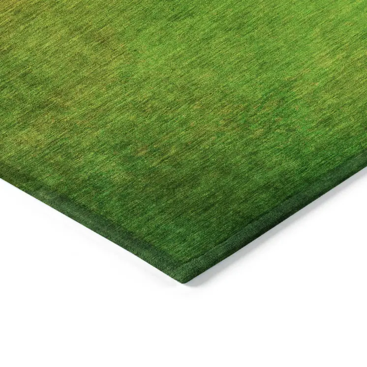8' X 10' Terra Cotta Gold And Green Ombre Washable Indoor Outdoor Area Rug