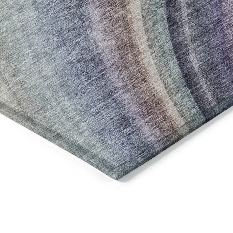 3' X 5' Beige Purple And Ivory Abstract Washable Indoor Outdoor Area Rug