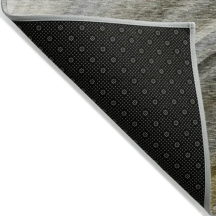 9' X 12' Taupe Gray And Ivory Abstract Washable Indoor Outdoor Area Rug