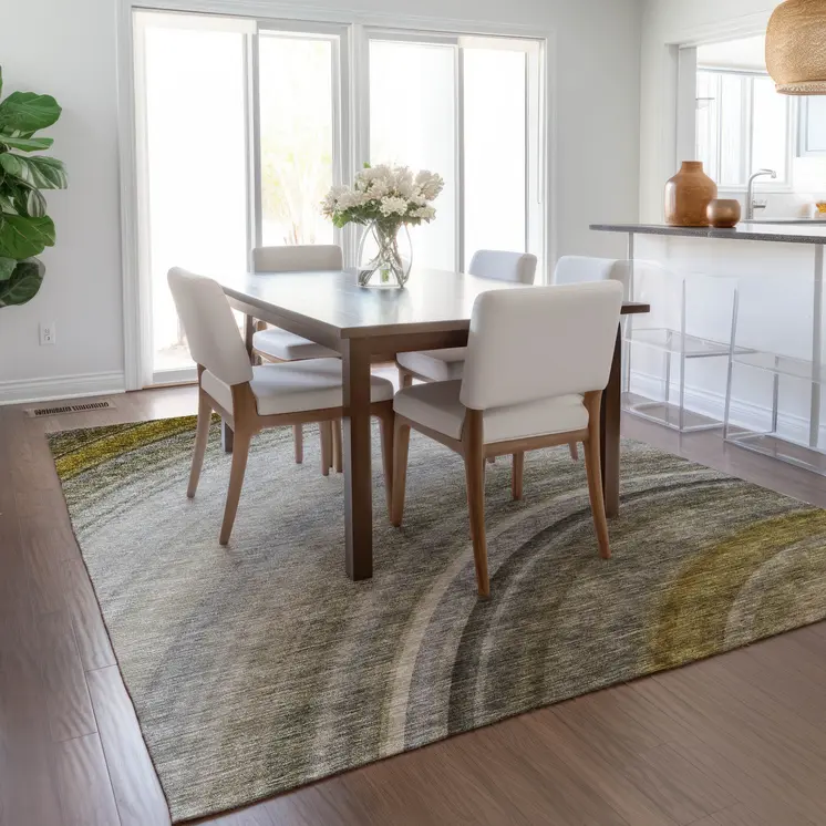 9' X 12' Taupe Gray And Ivory Abstract Washable Indoor Outdoor Area Rug