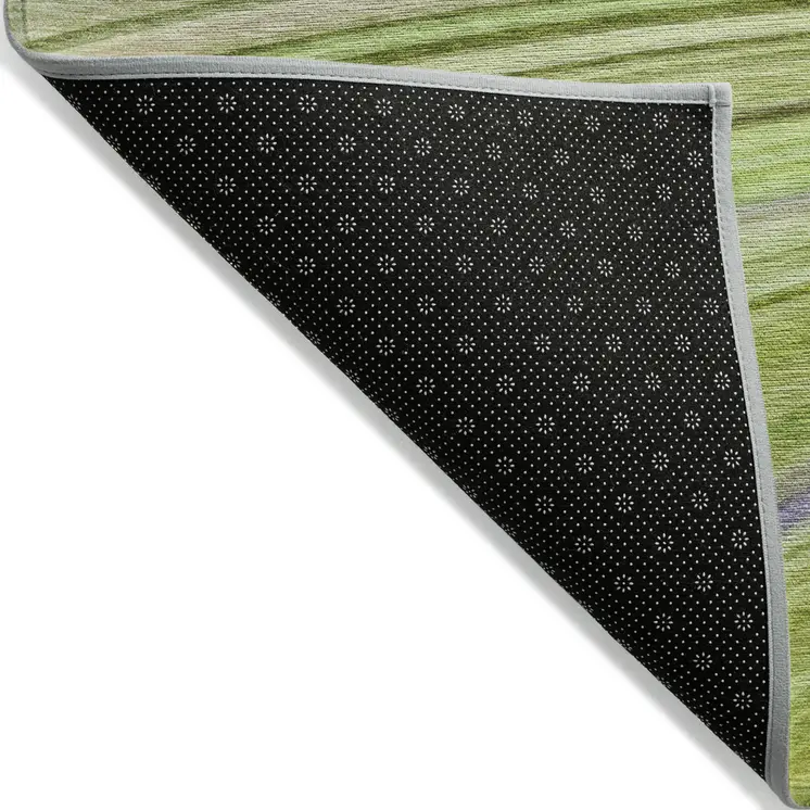 5' X 8' Artichoke Green And Olive Green Abstract Washable Indoor Outdoor Area Rug