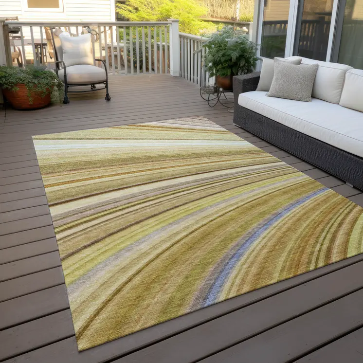 9' X 12' Beige Taupe And Ivory Abstract Washable Indoor Outdoor Area Rug