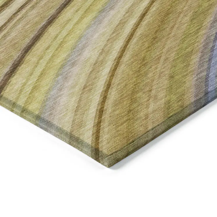 10' X 14' Beige Taupe And Ivory Abstract Washable Indoor Outdoor Area Rug