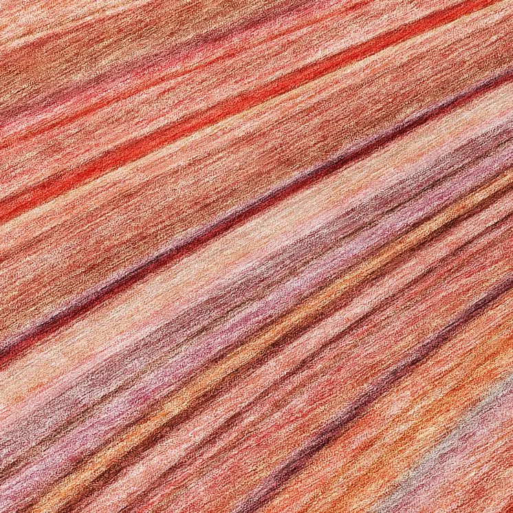 8' Terra Cotta Salmon And Orange Round Striped Washable Indoor Outdoor Area Rug