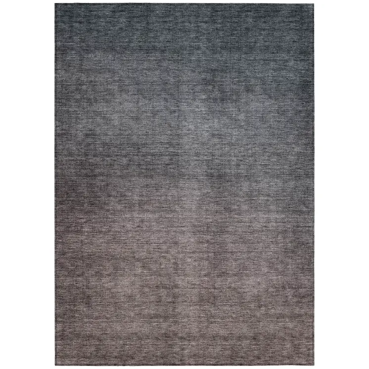 9' X 12' Gray Charcoal And Brown Ombre Washable Indoor Outdoor Area Rug
