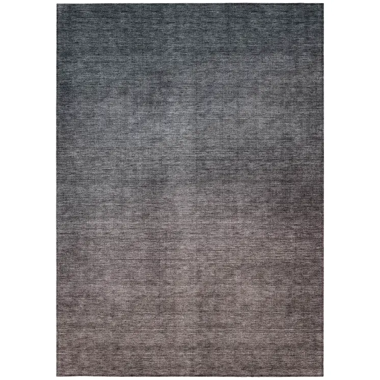 10' X 14' Gray Charcoal And Brown Ombre Washable Indoor Outdoor Area Rug
