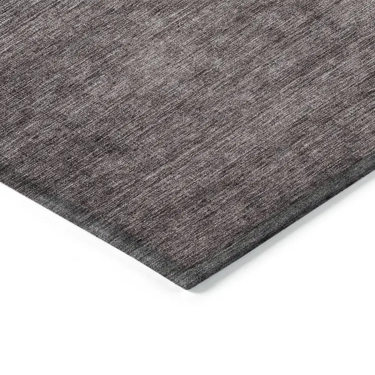 10' X 14' Gray Charcoal And Brown Ombre Washable Indoor Outdoor Area Rug