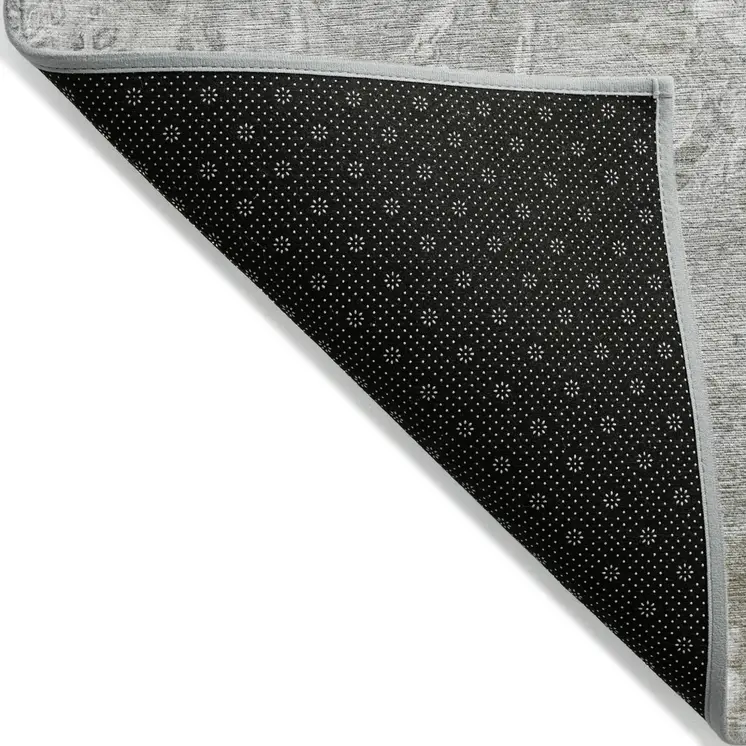9' X 12' Silver Gray And Taupe Abstract Washable Indoor Outdoor Area Rug