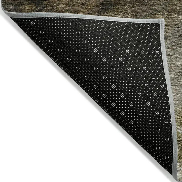 3' X 5' Chocolate And Beige Abstract Washable Indoor Outdoor Area Rug
