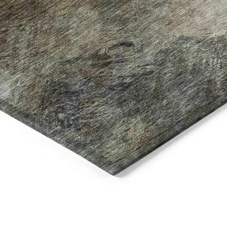 3' X 5' Chocolate And Beige Abstract Washable Indoor Outdoor Area Rug