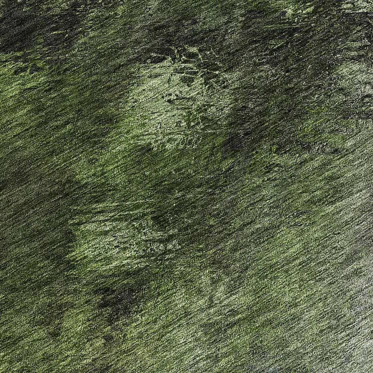 8' Green And Ivory Round Abstract Washable Indoor Outdoor Area Rug