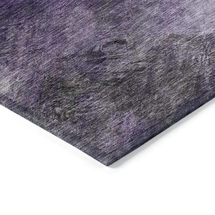 9' X 12' Purple Eggplant And Lavender Abstract Washable Indoor Outdoor Area Rug