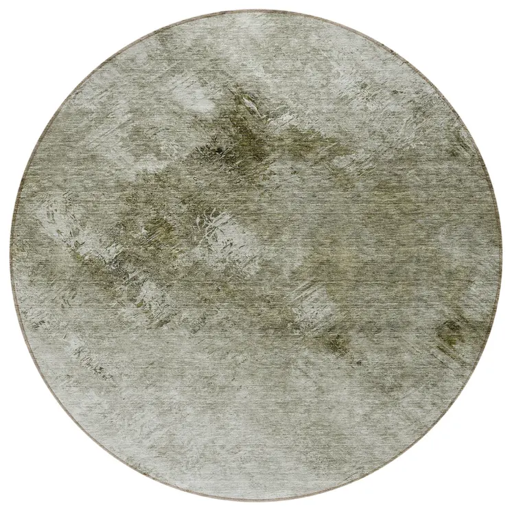 8' Taupe Beige And Brown Round Abstract Washable Indoor Outdoor Area Rug