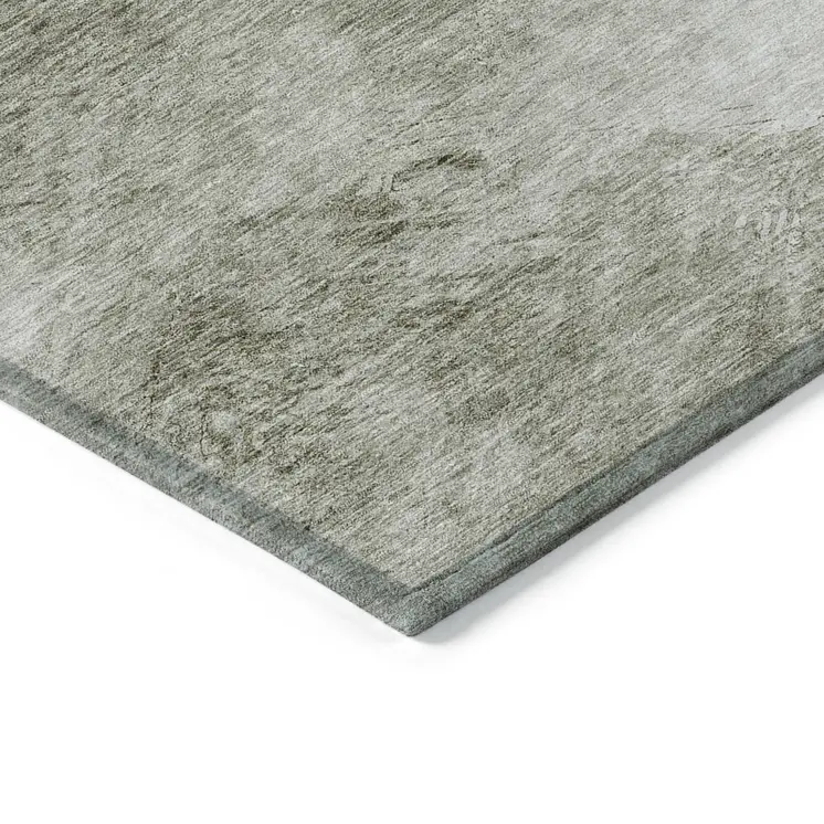 9' X 12' Taupe Beige And Brown Abstract Washable Indoor Outdoor Area Rug