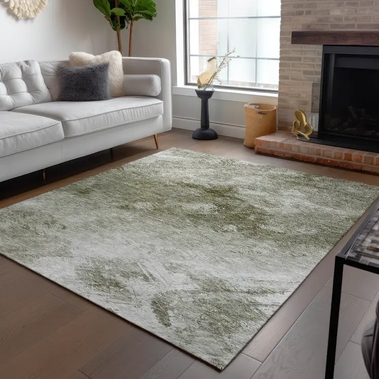 9' X 12' Taupe Beige And Brown Abstract Washable Indoor Outdoor Area Rug