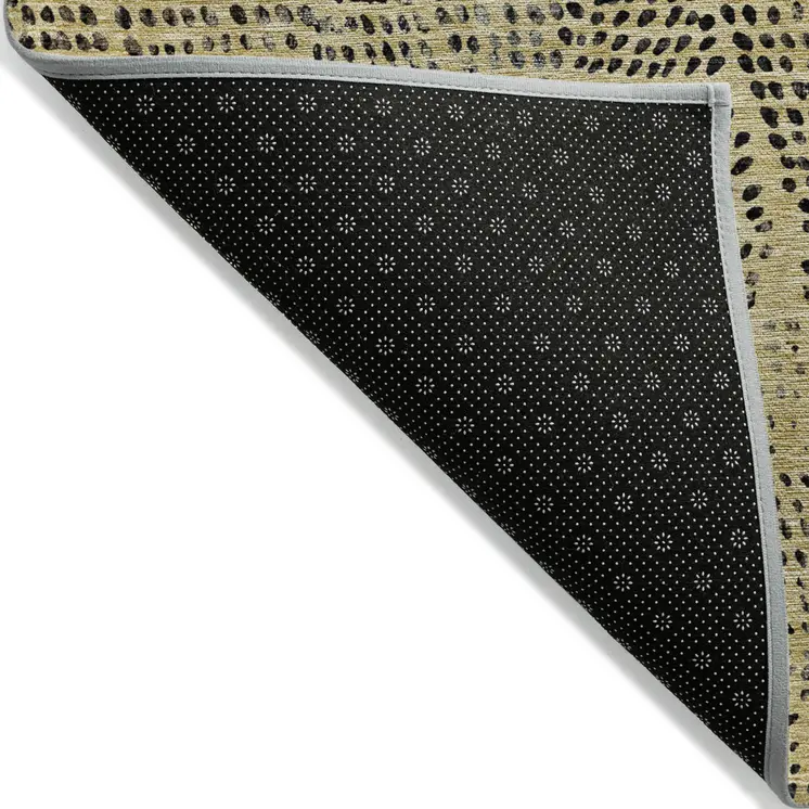 9' X 12' Gold Black And Charcoal Geometric Washable Indoor Outdoor Area Rug