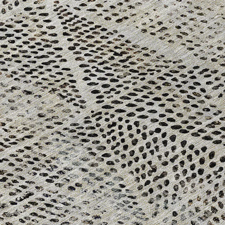 10' X 14' Gray Beige And Black Geometric Washable Indoor Outdoor Area Rug