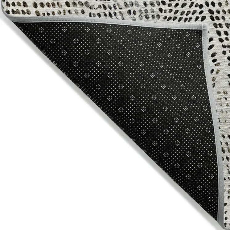 10' X 14' Ivory Charcoal And Beige Geometric Washable Indoor Outdoor Area Rug
