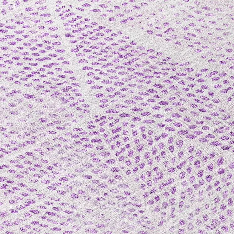 9' X 12' Purple And Ivory Geometric Washable Indoor Outdoor Area Rug