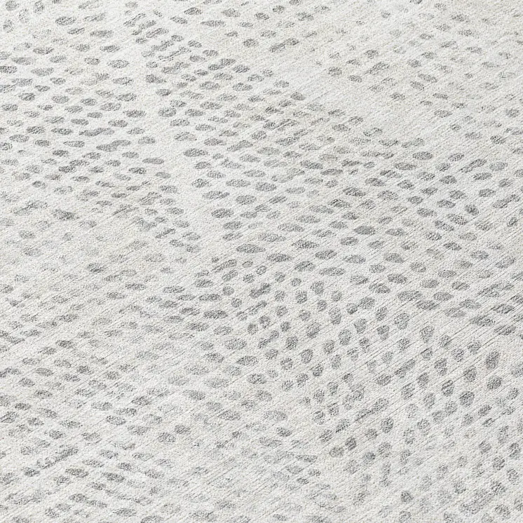 8' Silver And Ivory Round Geometric Washable Indoor Outdoor Area Rug
