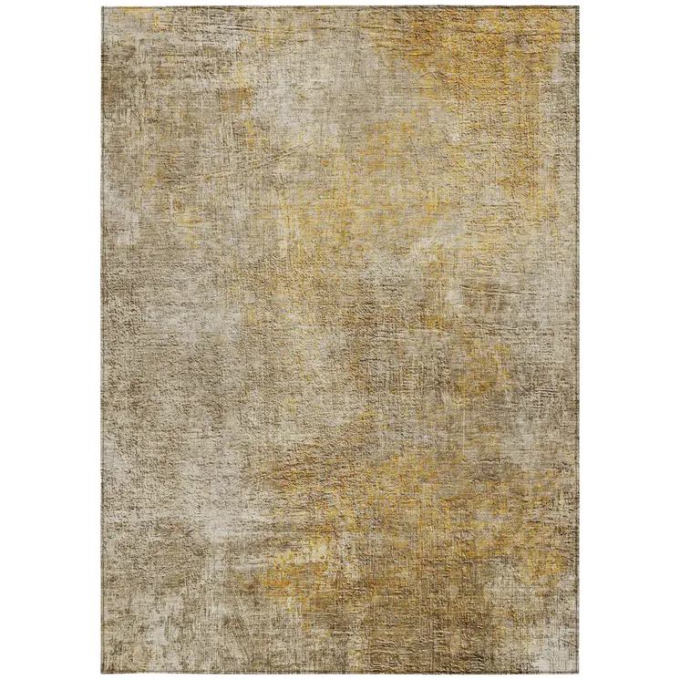 5' X 8' Beige Taupe And Ivory Abstract Washable Indoor Outdoor Area Rug