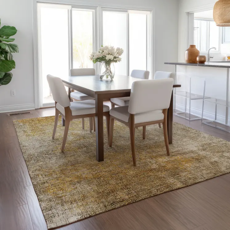 5' X 8' Beige Taupe And Ivory Abstract Washable Indoor Outdoor Area Rug