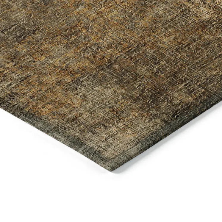 10' X 14' Brown Beige And Taupe Abstract Washable Indoor Outdoor Area Rug