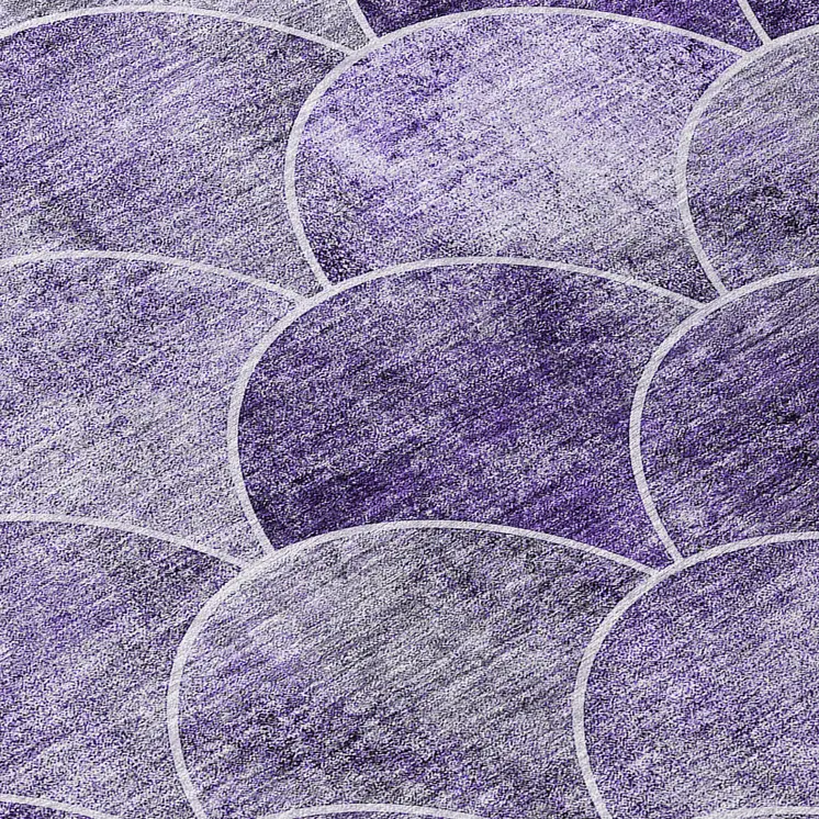 8' Purple Lilac And Lavender Round Abstract Washable Indoor Outdoor Area Rug
