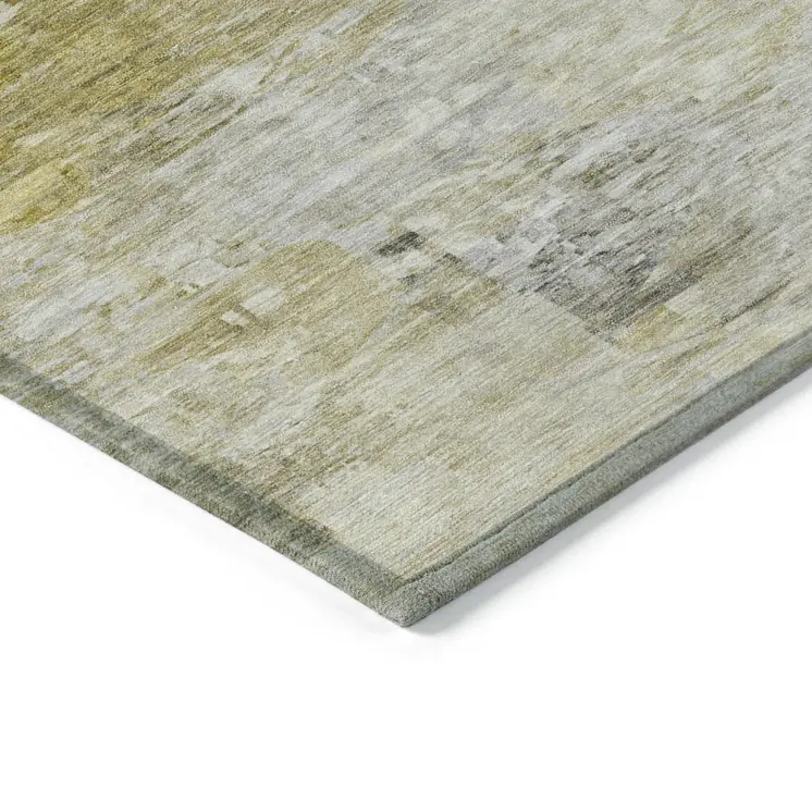 5' X 8' Gold Beige And Wheat Abstract Washable Indoor Outdoor Area Rug